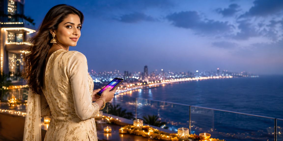 Mumbai player engaged in Teen Patti game with festive cricket atmosphere